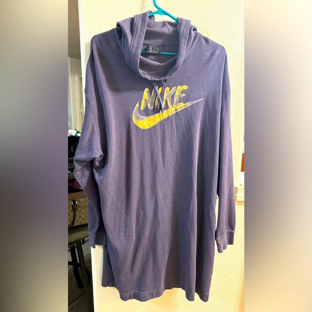 Nike extra large crowl neck sweater dress blue